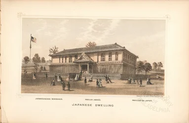 Japans huis, uit "Centennial Portfolio" door Thompson Westcott, 1876